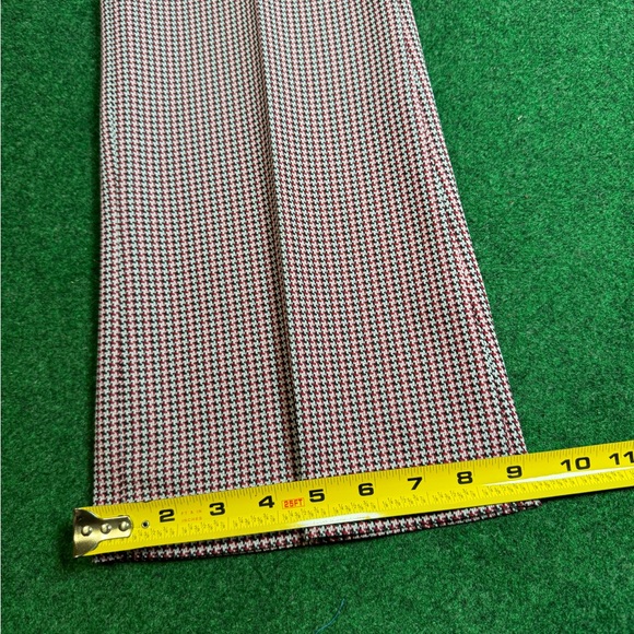 Vintage 70s Flare Bell Bottom Checkered Striped Mens 30x32 Talon Disco Pants - Picture 8 of 11